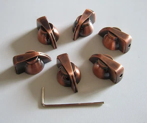 6x Bronze Chicken Head Knob 1/4" Guitar Amp Effect Pedal Knobs w/ Set Screw - Picture 1 of 5