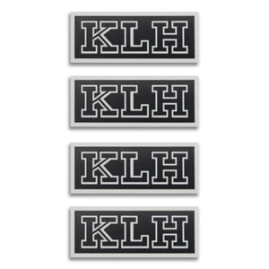 KLH Speaker Grill logo Badge Silver Emblem Custom Made 57mm(2.24")X22mm(0.86") - Picture 1 of 12