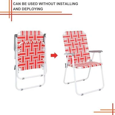 2 Pack Portable Folding Web Chair Beach Chair Lawn Patio Webbed Strap Camping - Image 1 of 4