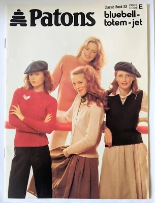 Patons Bluebell Totem Jet Book 53 Ladies Classic Vests Jumpers Cardigans 40 page - Image 1 of 4