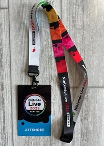 Nintendo Live 2023 Seattle PAX West Event Attendee Pass Ticket Badge and Lanyard - Picture 1 of 1