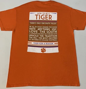 Clemson University Tigers “Tiger For A Reason” T-shirt 2-Sided Medium Orange - Picture 1 of 6