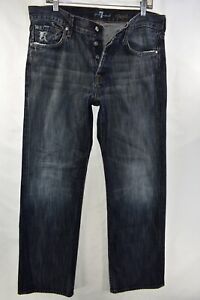 Seven 7 For All Mankind Relaxed Fit Jeans Mens Size 34 Blue Meas. 35x32.5