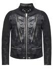 Diesel - Mens lamb leather jacket in black - Hardstyle - XL Xlarge