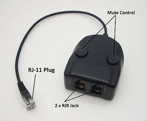 IPC & BT Dealerboard Handset RJ11 Plug to 2 x RJ9 Splitter for standard Headset - Zdjęcie 1 z 1