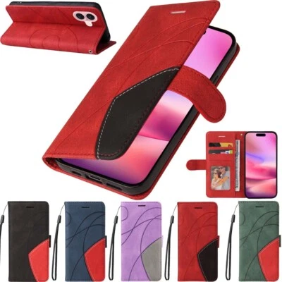For iPhone 16 15 14 13 12 11 XR SE 7 8 Plus Wallet Card Stand Leather Case Cover - Image 1 of 4
