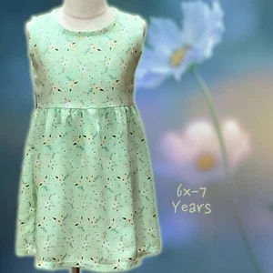 Girls Dress 6x-7 Years Soft Comfortable Cool Tagless Floral Wrinkle-Resistant - Picture 1 of 13