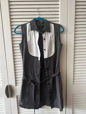 Vestido Ben Sherman Estampado Guinga Cuello Botón Frontal Corbata Cintura Vestido Talla XS Foto 1 de 4