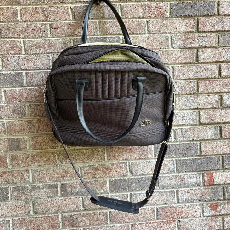 Ricardo Beverly Hills 随身行李 19x12.5 黑色灰色格子 — 第 1/4 张图片