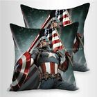 Throw Pillowcase Couch Set Of 2  Captain Ameria Us Flag Cushion Covers