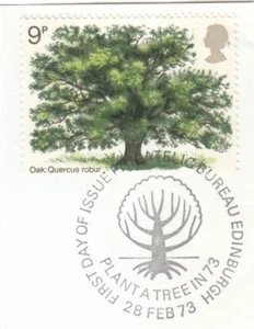 Oak Tree GB Used Bureau Plant a Tree in 1973 ON PIECE (140582) - Picture 1 of 1