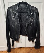 BLK DNM Black Leather Motorcycle Jacket Women’s XS Preowned