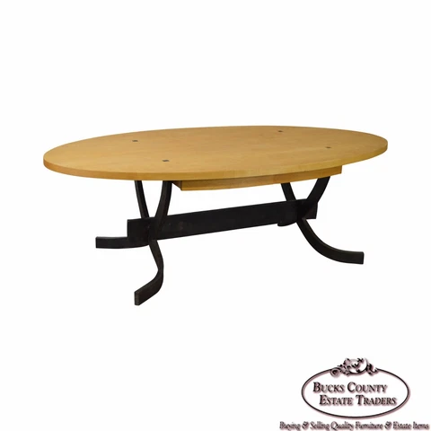 Rob Hare Studio Crafted Steel Base Essex Elliptical Dining Table Cover