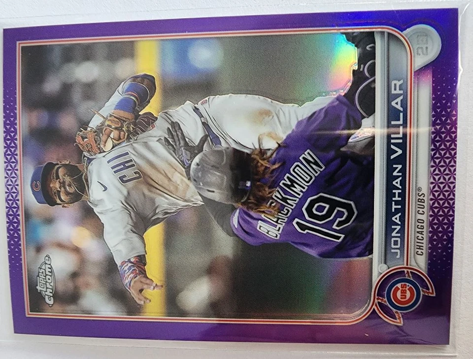 2022 Topps Chrome Update Purple Refractor Jonathan Villar Chicago Cubs #USC44 - Image 1 of 2