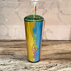 Walt Disney World Disney Eats Shaved Ice Starbucks Cold Tumbler & Straw 24oz NEW - Picture 1 of 9