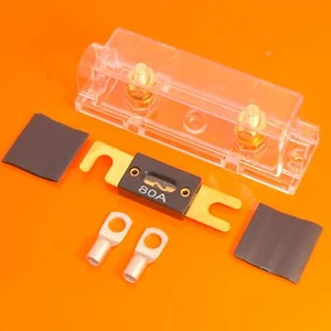 Quality ANL Fuse Holder Inline Clear with 80 AMP ANL Fuse Terminals Heat Shrink - Picture 1 of 7