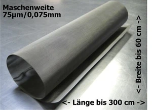 Edelstahlgewebe für Trommelfilter Bogensieb usw 0,075mm 75µm // bis zu 300x60cm - Bild 1 von 1