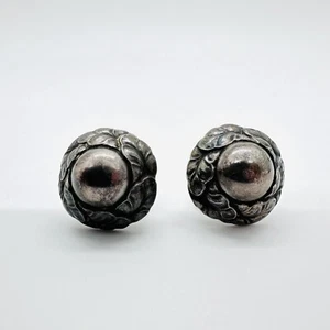 Vintage Georg Jensen Denmark Sterling Silver # 74 Signed Screw Back Earrings Vtg - Picture 1 of 10