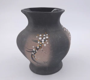 Raku Keramik Vase signiert vom Künstler schön handbemalt - Bild 1 von 4