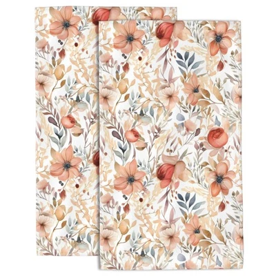 Juego de 2 toallas de mano encantadoras toallas florales de acuarela para baño abs suaves... Foto 1 de 4