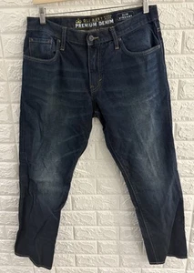 OLD NAVY MENS JEANS SIZE 33X30 SLIM STRAIGHT MEDIUM WASH PREMIUM DENIM - Picture 1 of 6