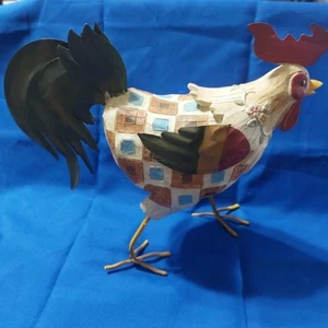 Estatuilla de gallo de resina/arcilla y metal de 10 pulgadas x 8 pulgadas. - Imagen 1 de 21