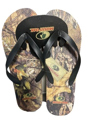 Mossy Oak Licensed Men’s Flip Flops Sandals Green Camo Size Large (11) NWT - Image 1 of 2