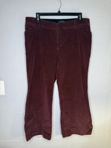 Pantalones Lafayette 148 Mercer Elásticos Pana Acampanados Pierna Rojo Vino Talla Grande 18W - Imagen 1 de 12