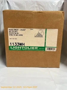 Lightolier 1133WH White Step Baffle Slope Ceiling Reflector Trim-6-3/4"- 75W - Picture 1 of 2