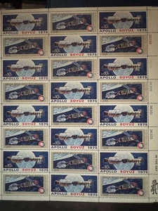 Scott #1569-70 Apollo-Soyuz Space Missions Full Sheet of 24 10¢ Stamps (1975) - Picture 1 of 2