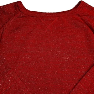 RUE21 Red Metallic Sparkle Shimmer Knit Holiday Party Sweater Cocktail Festive S - Picture 1 of 8