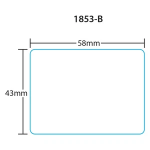 Etiquetas de impresora Bizerba 1853B para impresora 58 mm x 43 mm en blanco 12 ct 1000 etiquetas/rollo - Imagen 1 de 1