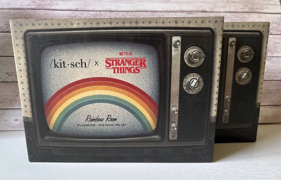 Kitsch x Stranger Things Rainbow Room Satin Pillowcase W/ Box Open Box