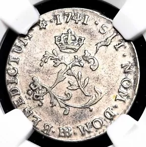 FRANCE, American Colonies. Billon Sous Marques, 1741-BB, Vlack-253 R7, NGC XF45 - Picture 1 of 4