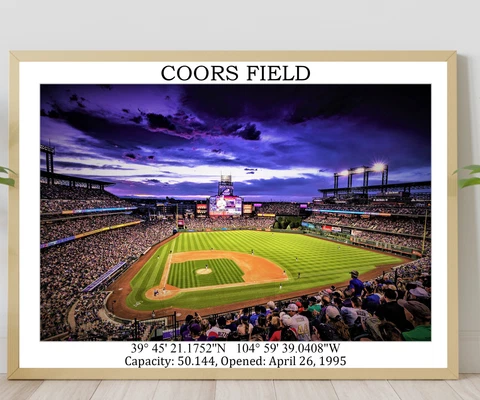 Coors Field Stadium Wall Art, Colorado Rockies Stadium Poster Unframed Cover
