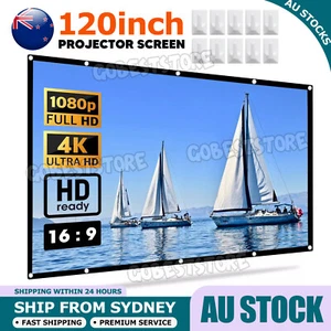 120" Foldable Projector Screen 16:9 Home Theater Cinema Outdoor Movie Projection - Picture 1 of 12