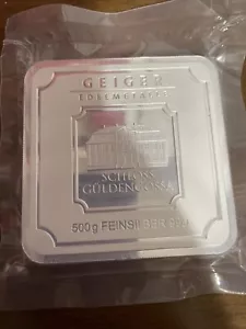Silver 500 gram Geiger Edelmetalle Square Bar (Original) S# BV225807 - Picture 1 of 2