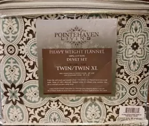 Pointehaven Living schweres Flanell 100 % Baumwolle Twin/Twin XL Bettwäscheset neu - Bild 1 von 1