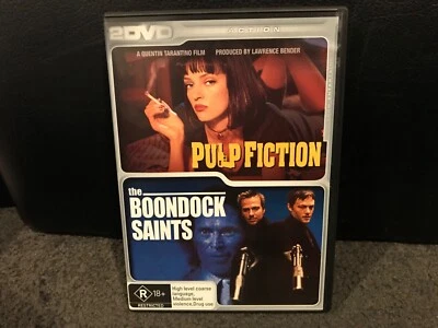 Pulp Fiction / The Boondock Saints DVD 2 disc set. VGC. Reg 4. Fr post Tarantino - image 1 of 2