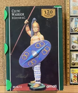 VINTAGE AMATI CELTIC WARRIOR 11th CENTURY BC RESIN FIGURE MODEL KIT UNUSED BOXED - Bild 1 von 8