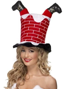 Santa Stuck in Chimney Hat, Red - Picture 1 of 1