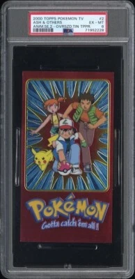 Topps Pokemon TV Animation Series 2 Oversized Tin Topper # 2 Ash & Others PSA 6 - Image 1 of 2