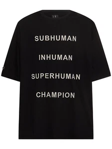 RICK OWENS $370 Black Cotton T-shirt New & Authentic - Picture 1 of 2