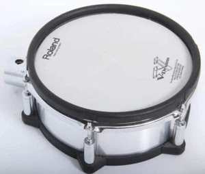 Roland PD-105X Drum Pad Mesh 10" Silver Brushed Metal Electronic Dual Trigger - Imagen 1 de 6