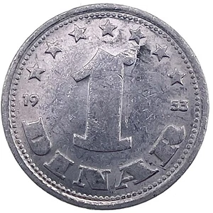 World Coin: 1953 Yugoslavia - 1 dinar - Circulated (SKU 76) - Picture 1 of 4