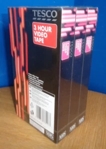 Tesco Pack Of 3 x 3 Hour Video Cassette Tapes VHS E180 New & Sealed - Picture 1 of 6