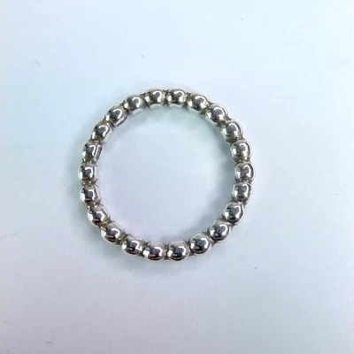 Pandora Sterling Silver 925 Beaded Ring Versatile Modernist Size N - Image 1 of 4