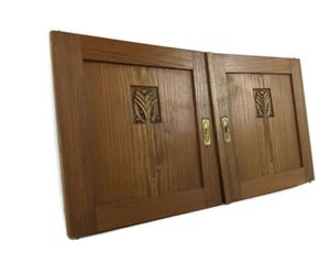 Antique art deco door panels couple hand carved architectural salvaged reclaim - Picture 1 of 10