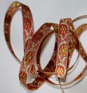 JASDEE Nastro Bordo Jacquard Vintage Larghezza 1/2" Ricamo Lavoro R1313 - Foto 1 di 3