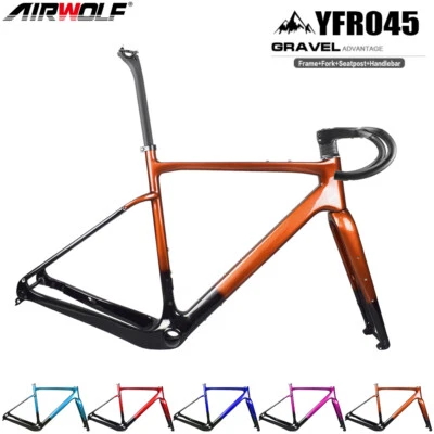 AIRWOLF T1100 Carbon Gravel Rahmen Rennrad 700x45c Fahrrad Cyclocrossrad Frame - Bild 1 von 4